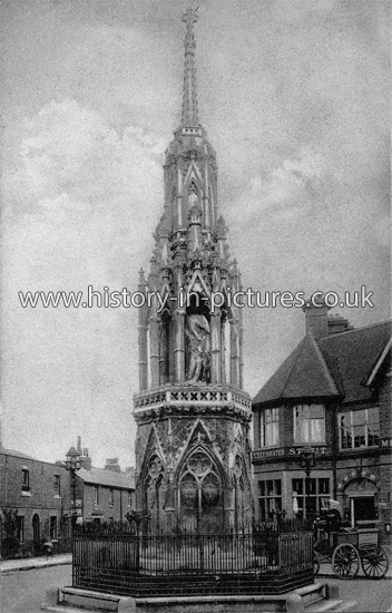 Queen Eleanor Memorial Cross & Falcon Hotel, Waltham Cross, Herts. c.1905